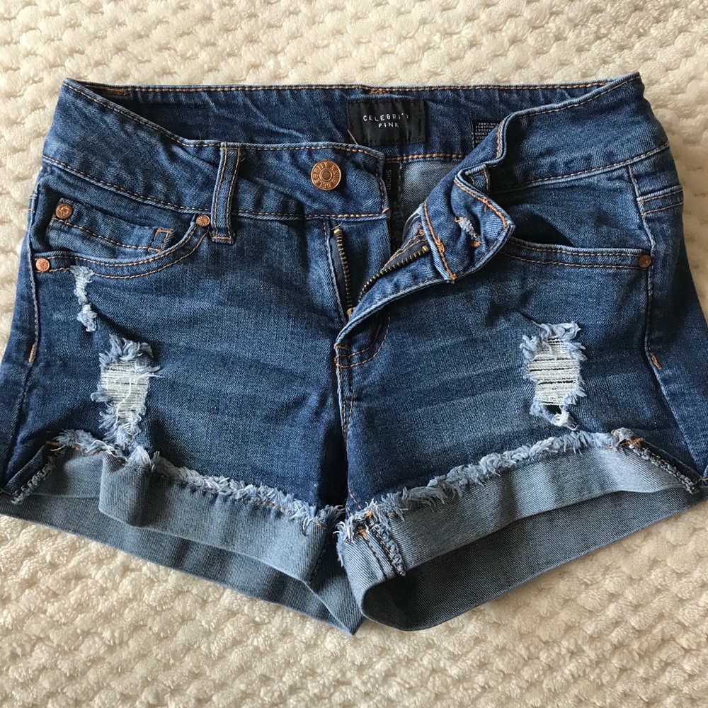 Blue jean distressed shorts Size 0
